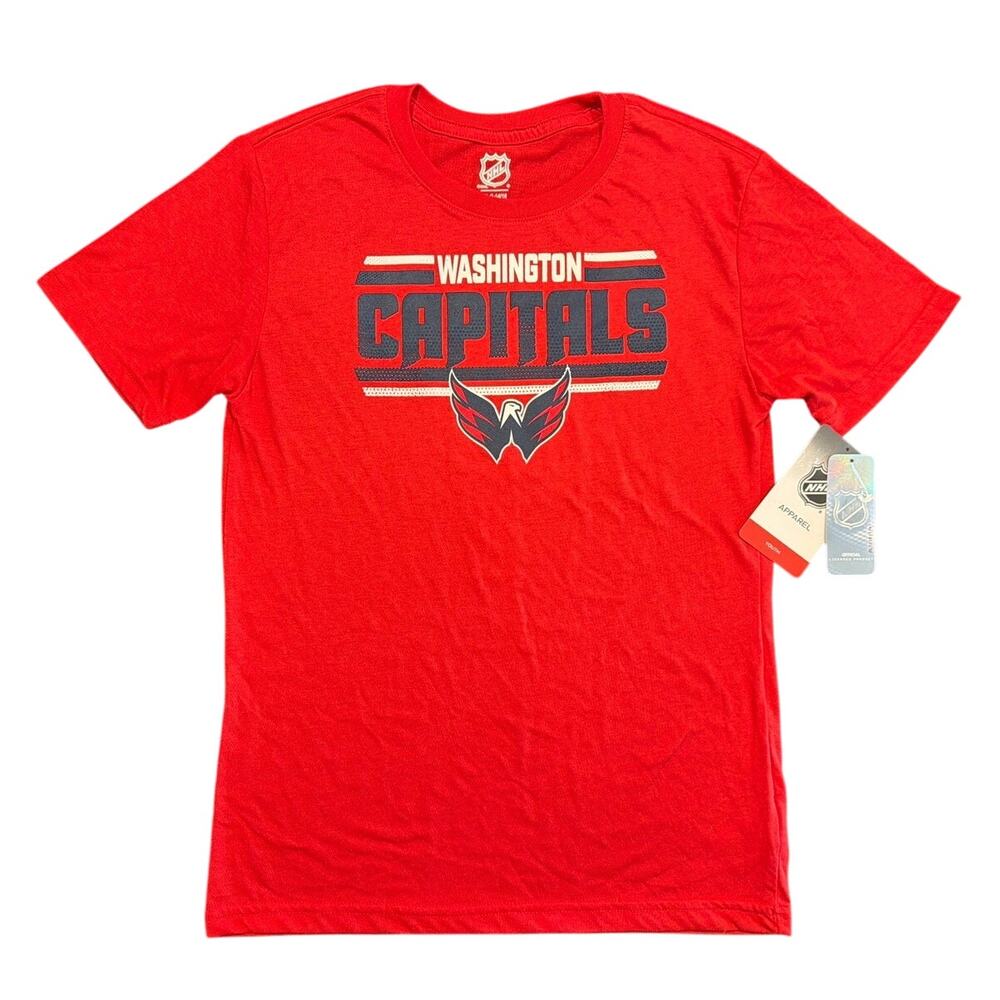 NWT Washington Capitals NHL Youth Graphic T-Shirt, Red, Size Large (14/16)